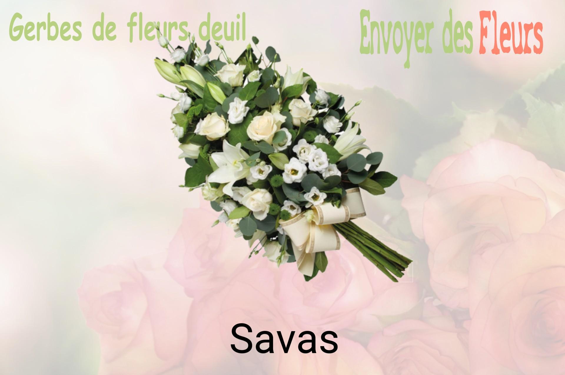 Gerbe de fleurs de deuil livrée à Savas